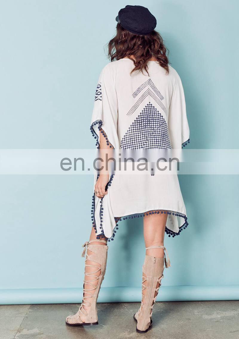 Beach Cover up With Tassel Rayon Vintage Swimwear Beach Tunics Kaftan Dress Beachwear Women Large Size Robe de Plage