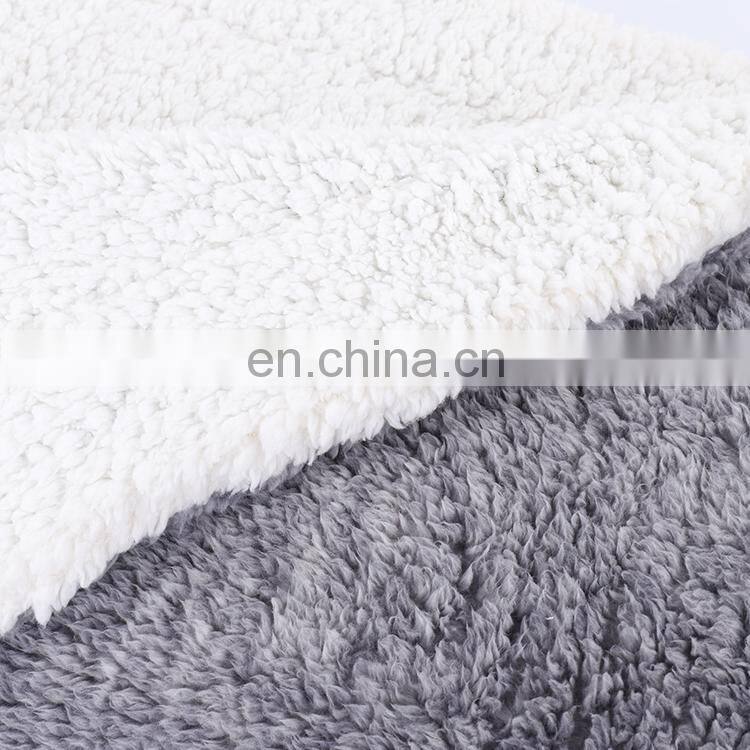 Home Textile Winter Season and Solid Pattern Type Fluffy Double Layer Heavy Sherpa Throw Blankets