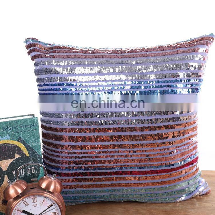 Custom design Reversible Sequins Heart Mermaid magic Cushion Pillow Covers Decorative