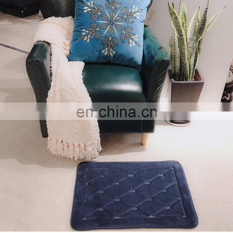 Bathroom Mats Non Slip Bath Floor Mats Water Absorbent Coral Fleece Surface Fast Dry Soft Comfortable Stylish Bathroom Rugs
