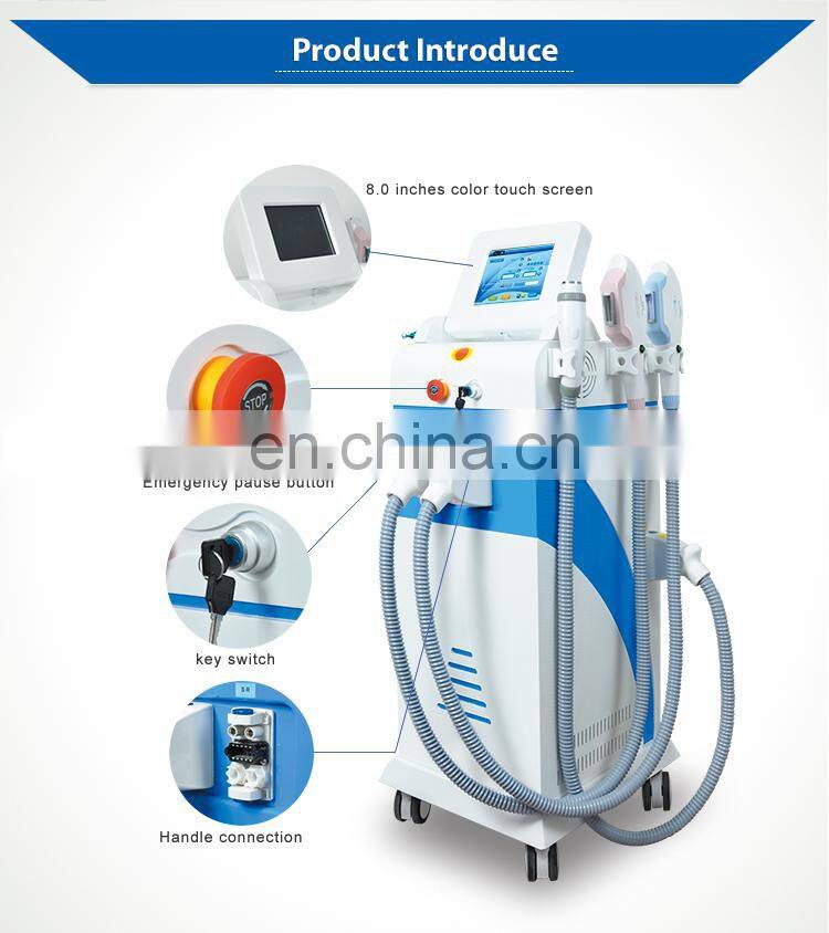 2019 New 360 magneto-optical 4in 1 IPL+OPT+ND YAG  laser+RF rejuvenation tattoo hair removal multifunctional machine