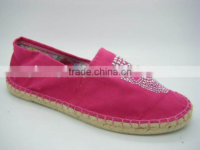 Wholesale slip-on woman canvas casulal shoes espadrilles