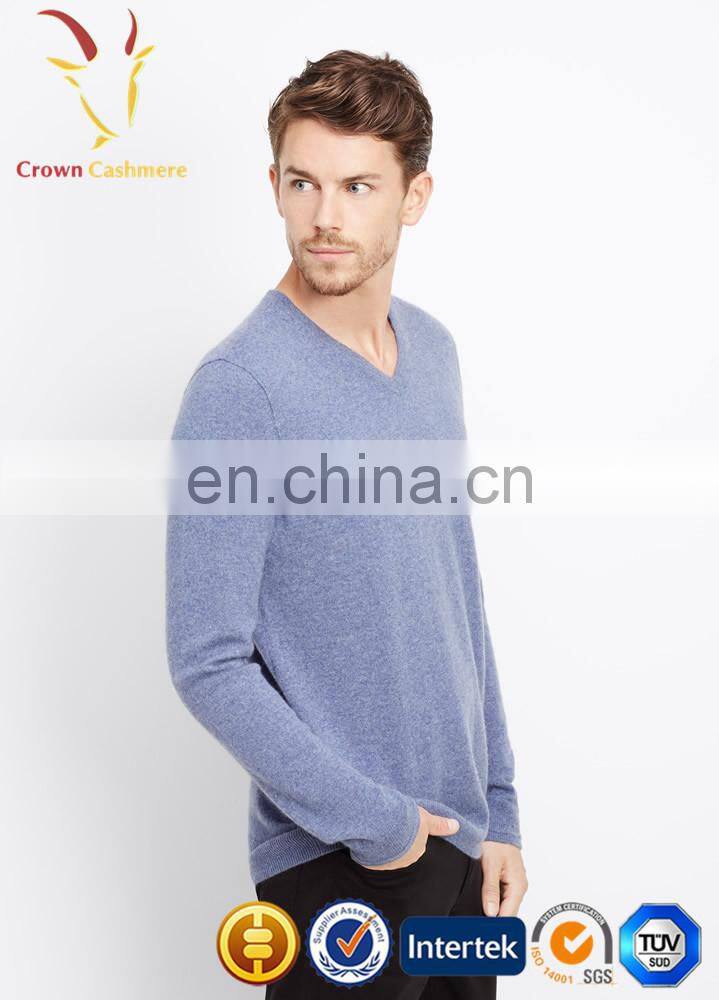 Men's Long Sleeve Solid Color V-neck Classic Sweater Pullover
