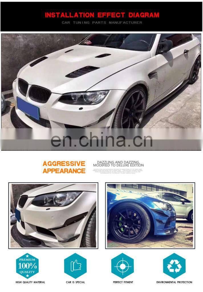 Carbon Fiber Front Canards Bumper Fins for BMW E9x E90 E92 E93 M3 2005-2013