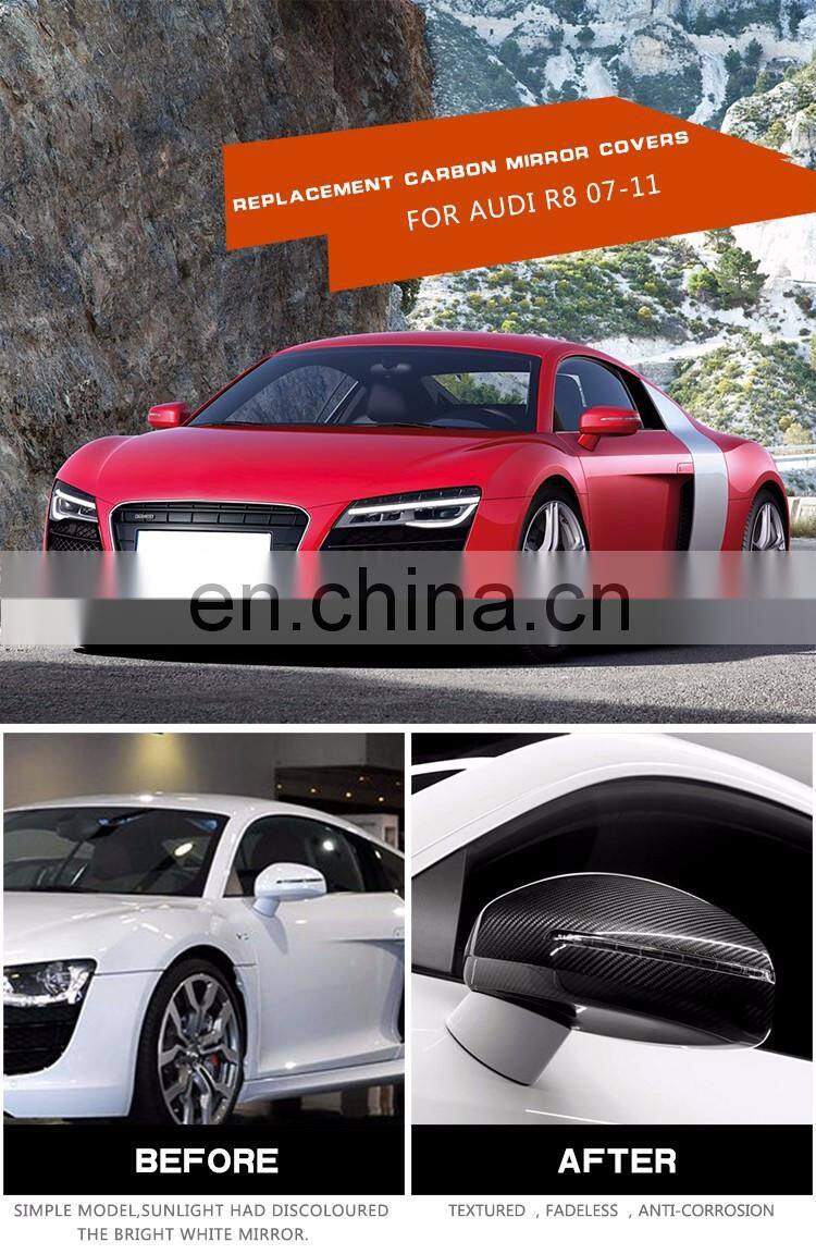 Carbon Fiber Side Car Wing Mirror Cover for Audi R8 Spyder Convertible Door Rear View Cover