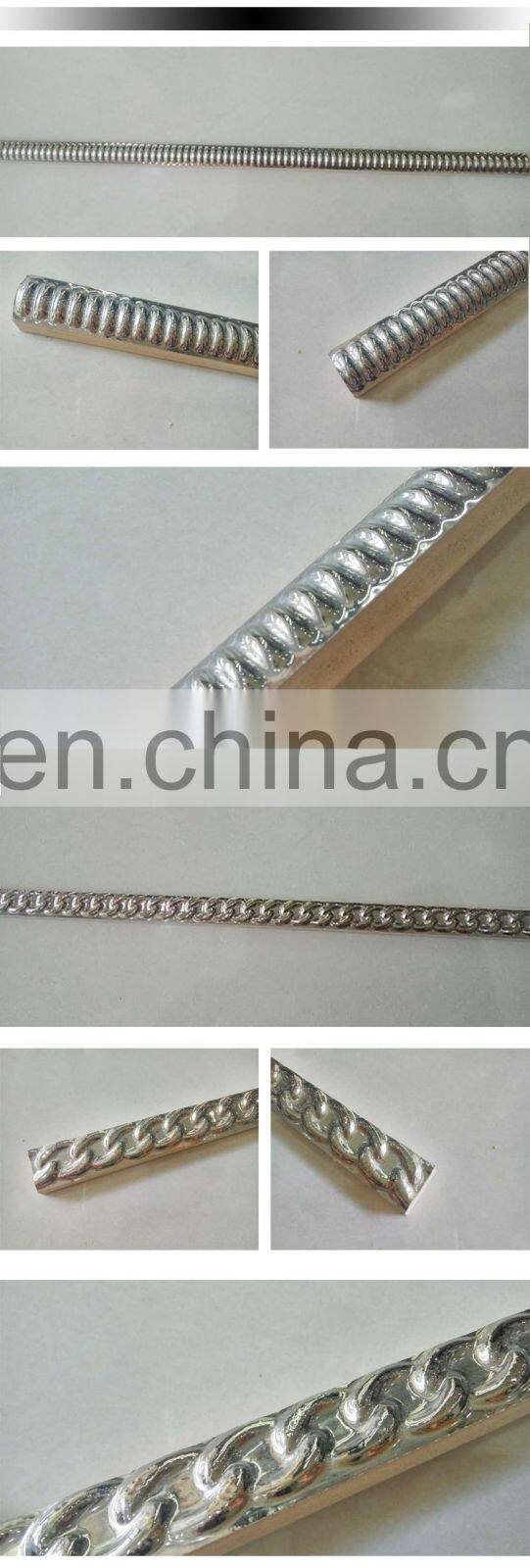 Listello gold filled pencil border tile for bathrooms