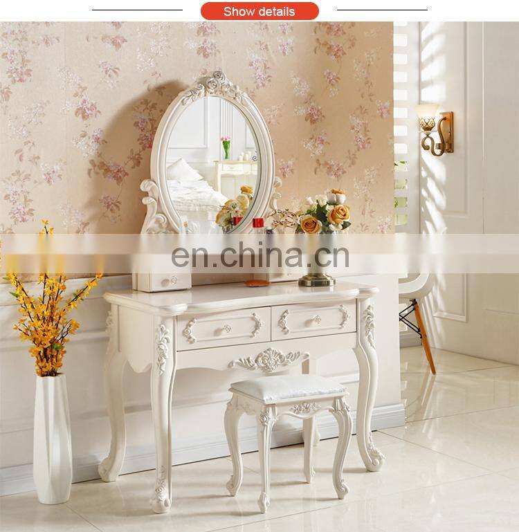 Dresser European Style Small Dresser White Wood Makeup Table With Mirror