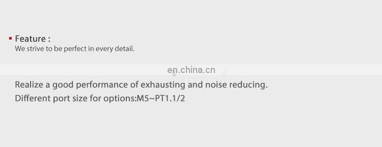 SNS BKC-V series stainless steel tube fittings pneumatic valve flat end exhaust muffler air silencer