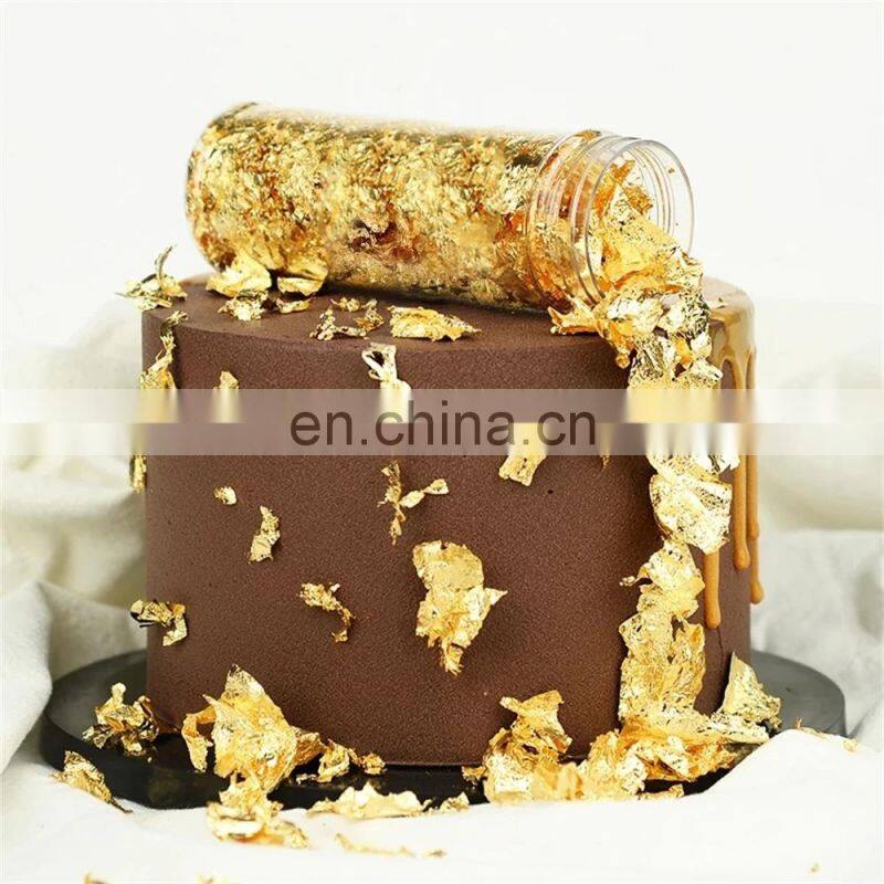 1PCS Edible Grade Genuine Gold Leaf Schabin Flakes 2g 24K Gold Decorative Dishes Chef Art for Cake Decorating Chocolate