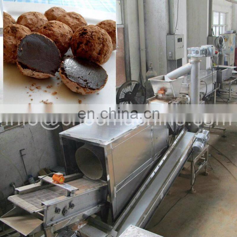 Granule coating machine for chocolate balls or bars