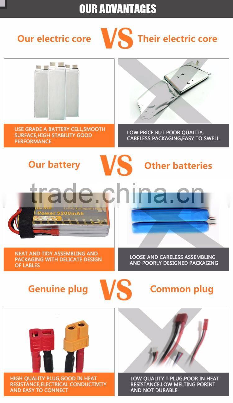 RC tools polymer rechargeable lithium battery 5200mah 14.8V