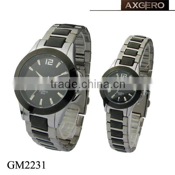 New stainless steel couples japan movt watches on sale