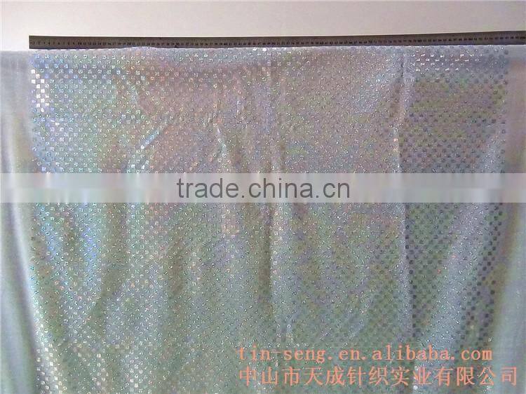 American knit with 8mm holo spangle sanderson fabric