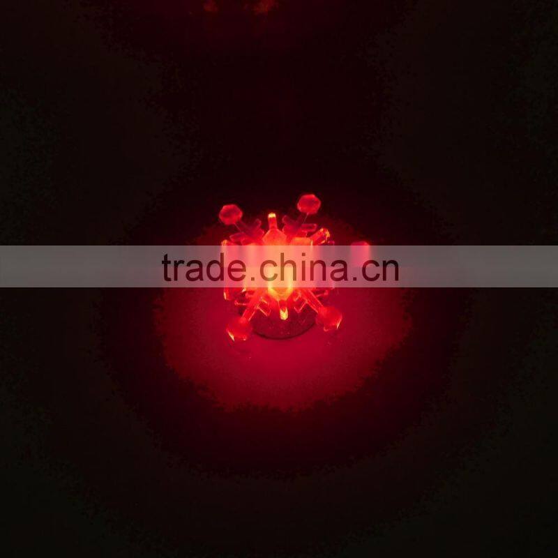 LED Light Color Changeable Glittering Plastic Snowflake Light Lamp w/Sucker for Christmas