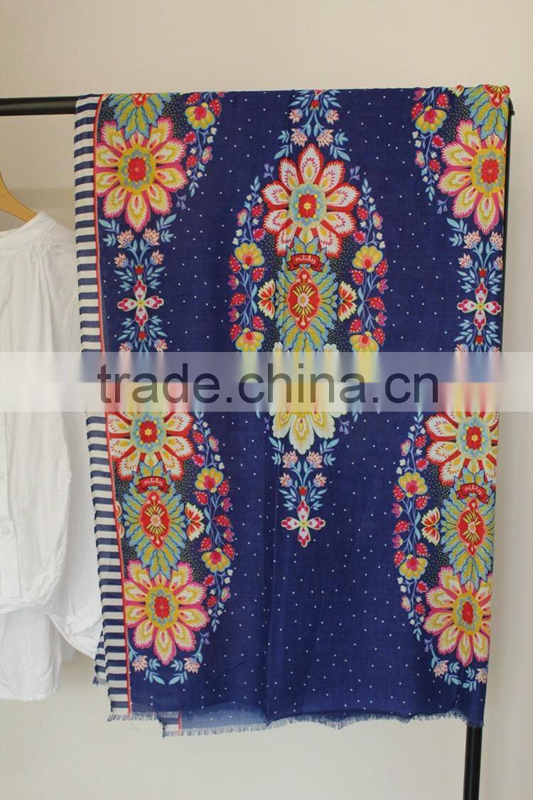 Newest Beautiful Flower Printed Fashion Lady Women Shawl Scarf Hijab