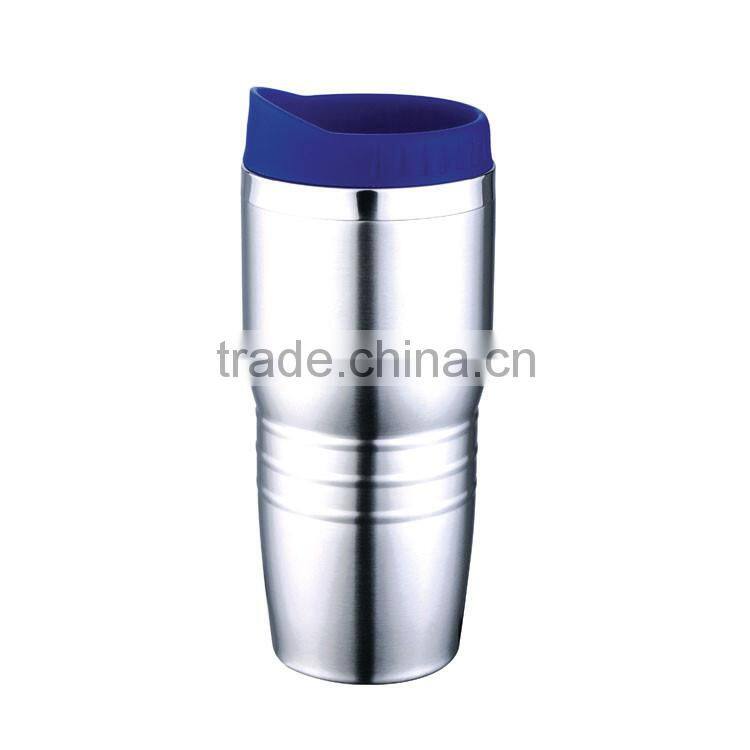 Stainless steel double wall 16oz travel mugs with handle