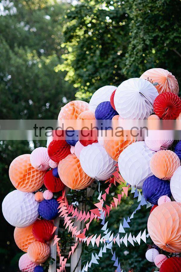 Decorative Colorful Chinese Hanging Craft Paper Honeycomb Ball for Birthday Anniversary