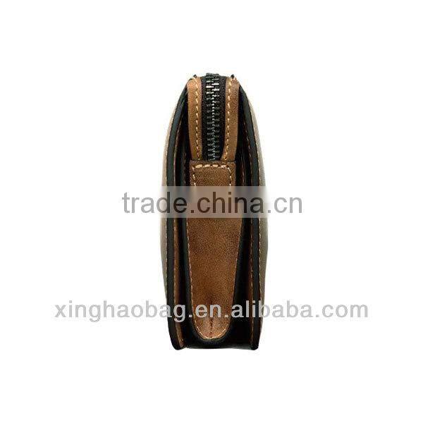 Full grain leather men handbags and purses with wrist