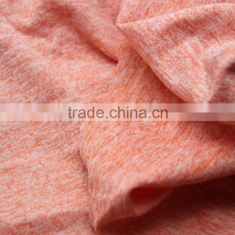 Cationic polyester heather lycra fabric for sports jersey