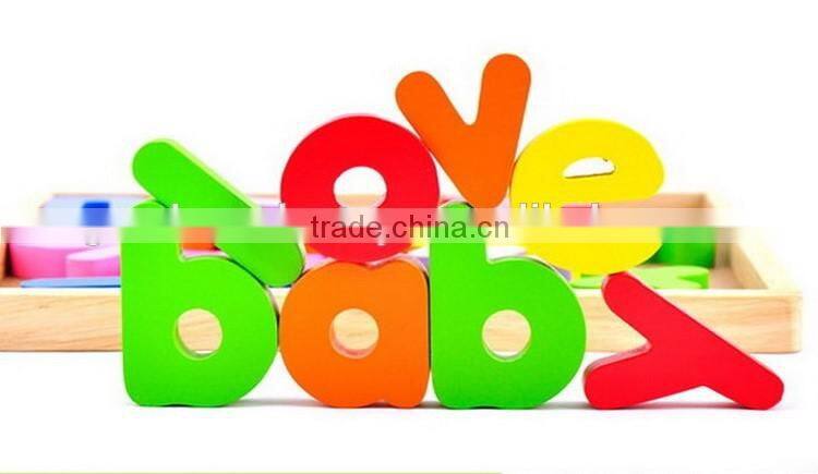 Colorful alphabet letter educational wooden toys preschool educational wooden letter box for kids