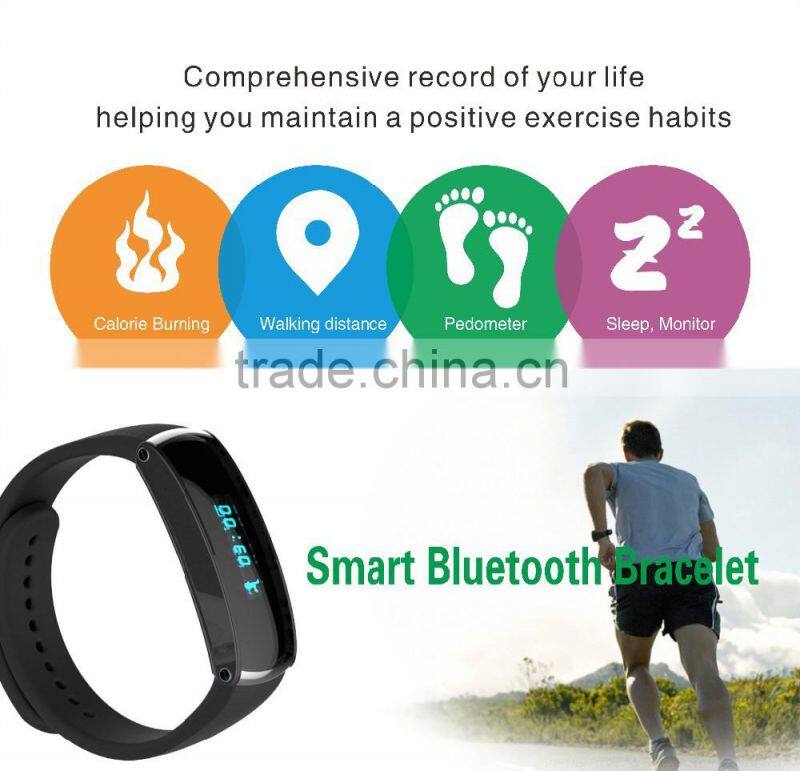 Factory price promotion gifts wholesale bluetooth bracelet with pedometer