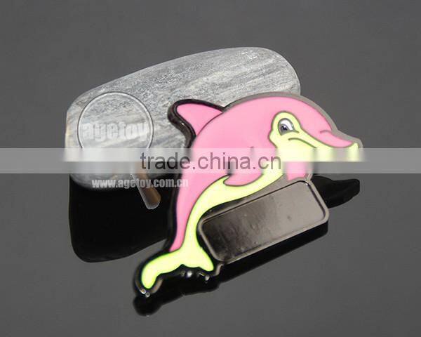 Tarnish Plated Zinc Alloy Cute Dolphins Shaped Promotional Souvenir Enamel Custom Fridge Magnet Metal