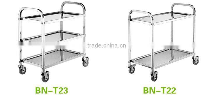 Cosbao 3 tier stainless steel serving trolley/tray trolley (BN-T23)