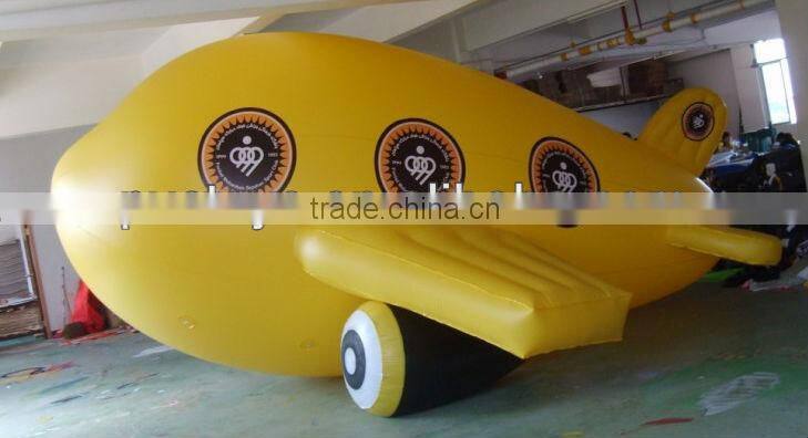 plain white advertising airship inflatable helium blimp for display