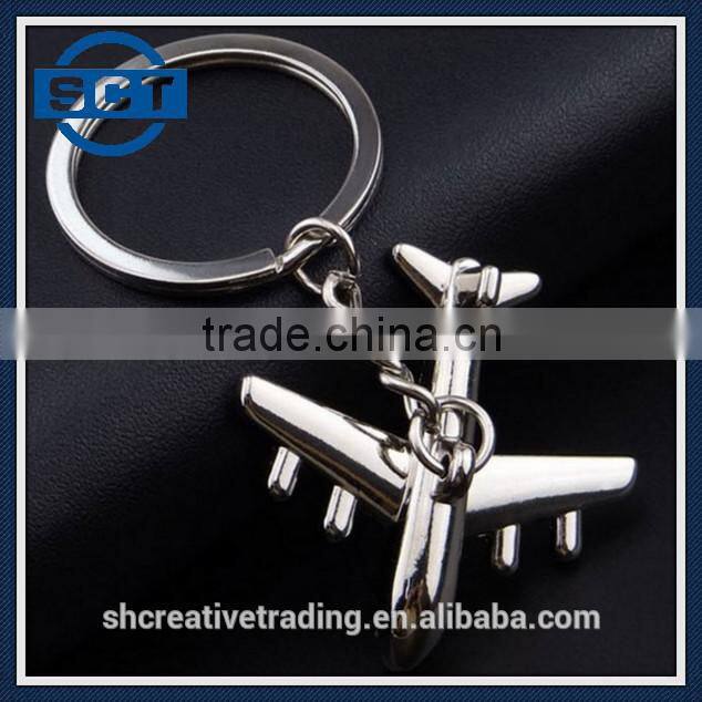 Gift Boxed Zinc Alloy Metal Airplane Keyring Aircraft Key Ring 40mm