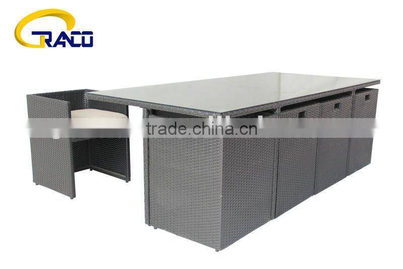Granco KAL116 hot sale wicker rattan 8 seaters dining set furniture