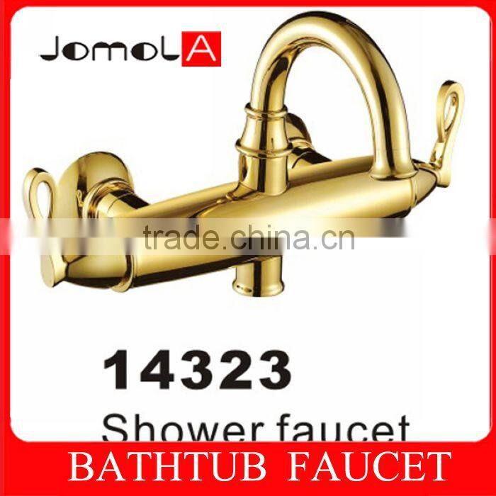 Dual handle Dual hole Gold Shower faucet