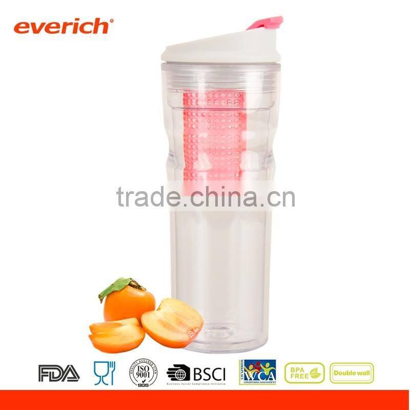 16oz Double wall tritan tumbler with flip lip and fruit infuser