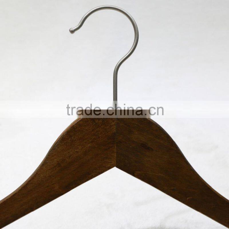Red brown wooden craft coat hanger for clothes display