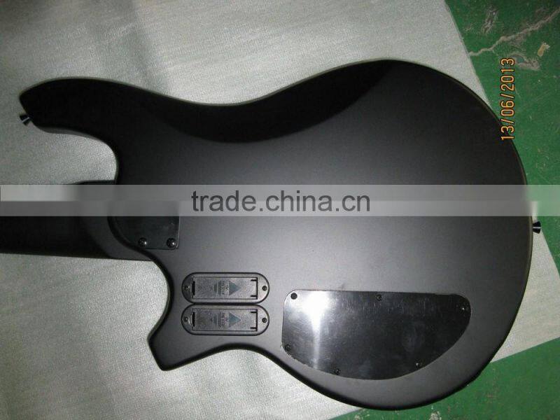 6 string bass guitar musicman black matte color active pickups
