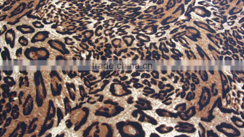 dark brown polyester leopard print milk fiber Spandex sportswear print lycra fabric