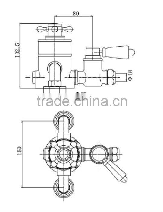 Antique style Thermostatic Exposed Shower Diverter Valve