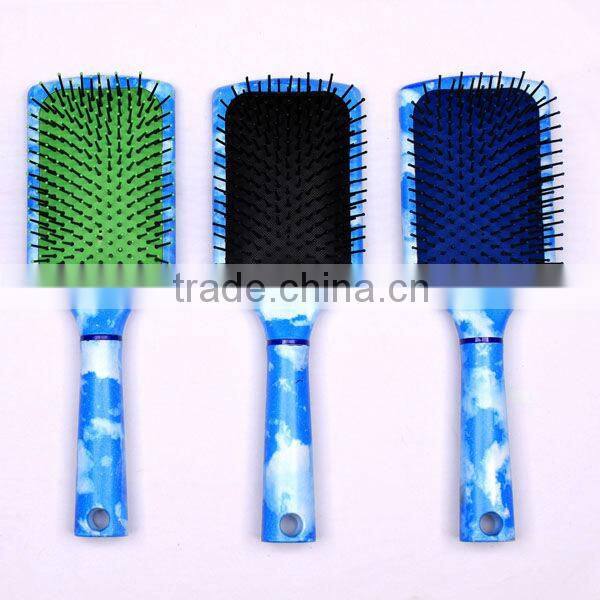 water transfer print paddle and cushion hair brush