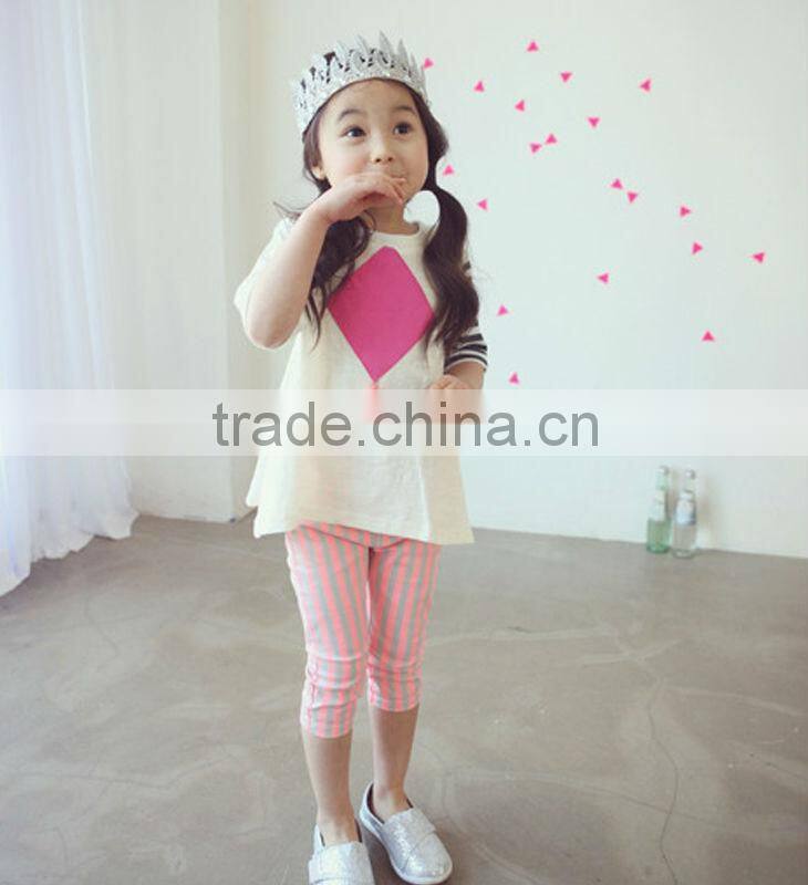 Blank T-shirt Dress with Pink Printing Kids T-shirt Wholesale