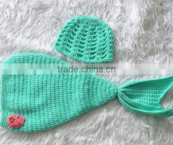 wholesale fashion costume crochet mermaid tail newborn photo props