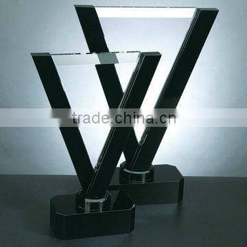 Fashion Design Crystal Award Plaques with Black Base for Corporate Souvenirs