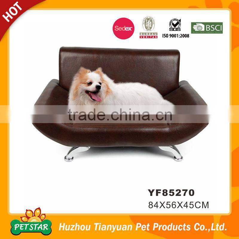 2016 New Arrival Simple European Fashion Style Brown Cute PU Leather Dog Sofa Bed