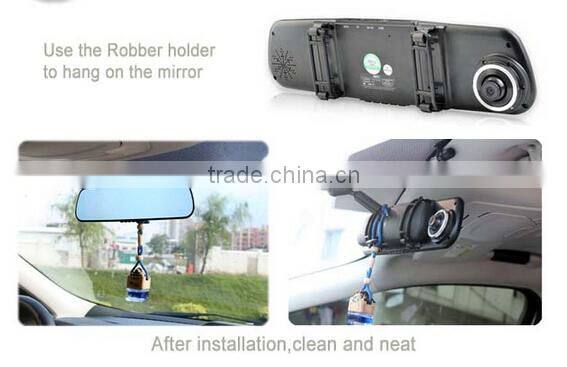 Full hd 1080p car mirror camera video recorder dvr black box with night vision