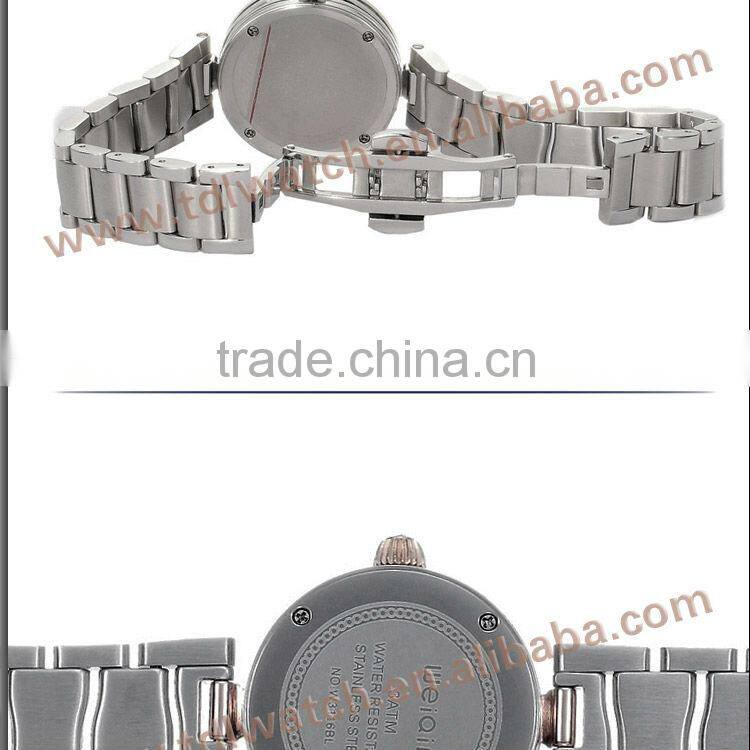 Luxury Ladies Stone Watches with Sapphire Glass and Solid Stainless Steel Band