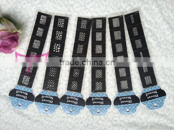 Arrows in mess nail art template cartoon hollow out nail art sticker nail art stencil factory