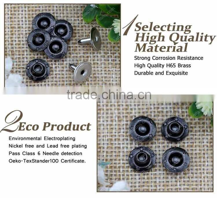 9mm leather rivet studs star logo for fashion style jacket garment