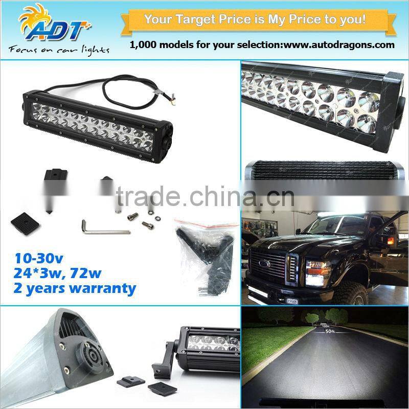 DC10-30V waterproof IP67 72W led light bar worklight