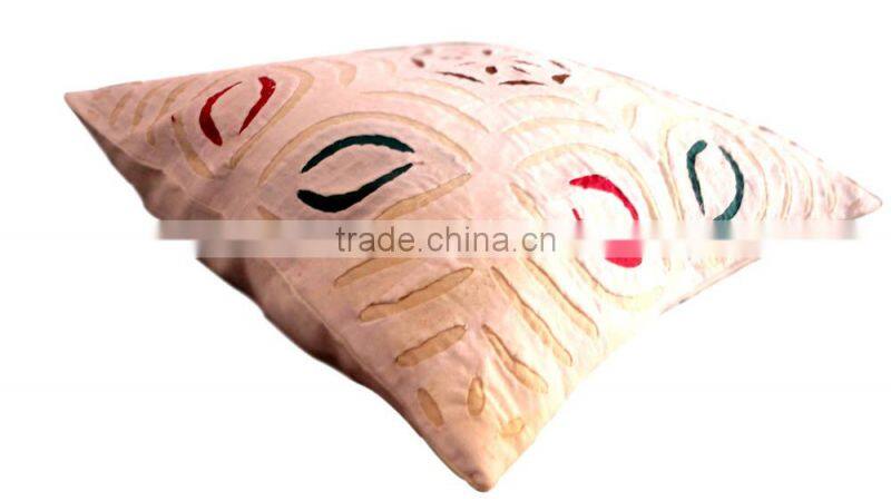 RTHCC-13 New Designer Cotton Fabric Applique Cutwork cushion covers home Furnishing Manufacturer and Exporter
