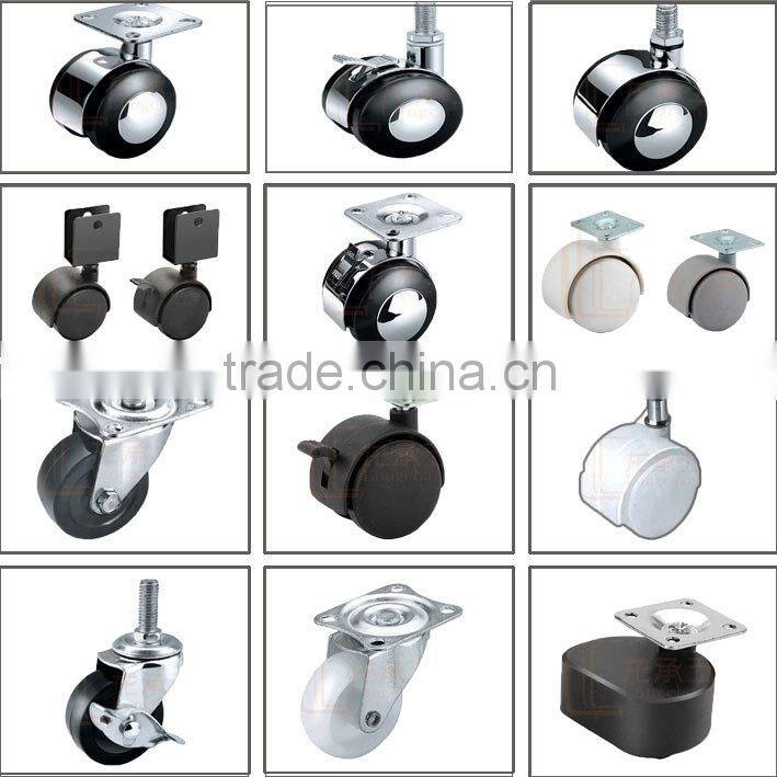 50mm swivel casters office chair wheels castors with lock and plate made in China