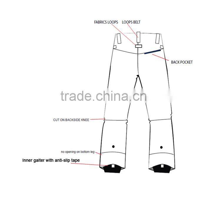 2016 New Design Mens Padded Ski Pants