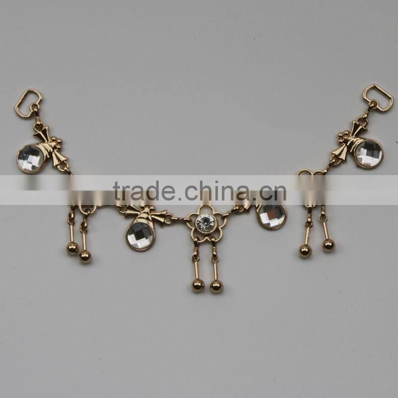 movable gold metal jewelry trim Neckline decorate for colthing